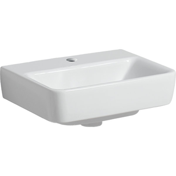 Geberit Renova Plan, hand-rinse basin, 45x34 cm, 1 tap hole, without o...