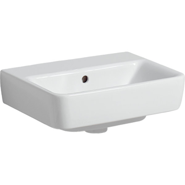 Geberit Renova Plan, hand-rinse basin, 45x34 cm, without tap hole, wit...