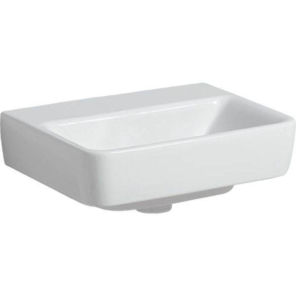 Geberit Renova Plan, hand-rinse basin, 45x34 cm, without tap hole, wit...