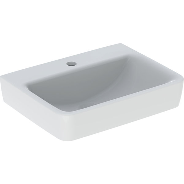 Geberit Renova Plan, hand-rinse basin, 50x38 cm, 1 tap hole, without o...