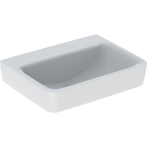 Geberit Renova Plan, hand-rinse basin, 50x38 cm, without tap hole, wit...