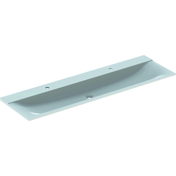 Keramag Xeno 2 washbasin, with 2 tap holes and without overflow, 160x48cm, white, 500279001