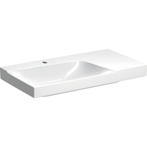 Keramag Xeno 2 washbasin, shelf space right, with tap hole, without overflow, 90x48 cm white with Ke...