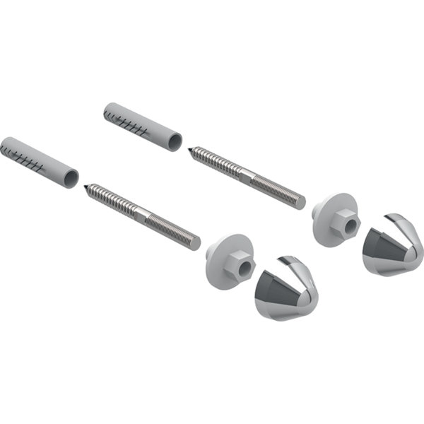 Keramag urinal fixing set with chrome-plated plastic cover caps