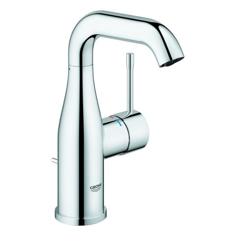 Grohe Essence Single lever basin mixer, M-size, single-hole mounting, with swivel spout, with waste ...