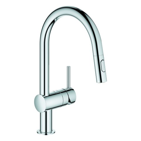Grohe Minta single lever sink mixer, DN 15, 32321, C-spout, dual rinsing spray
