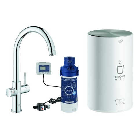 Grohe Red Duo Armatur und Boiler Größe M, C-Auslauf