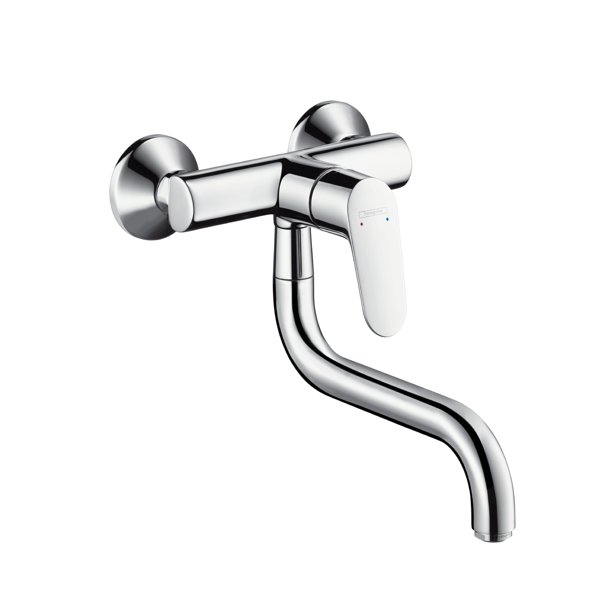 Hansgrohe Focus M41 single lever kitchen mixer, wall mounting Lowspout...