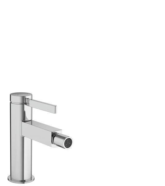 hansgrohe Finoris single lever bidet mixer with push-open waste, 129 m...