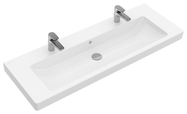 Villeroy & Boch cupboard washbasin Subway 7176D2 1300x470mm, with overflow, 2 tap holes