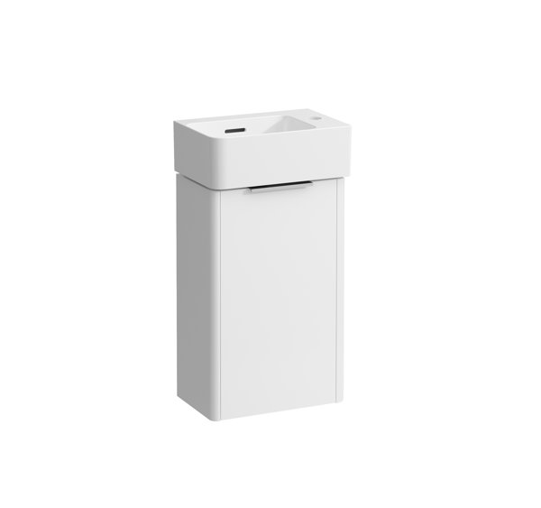 Laufen Val Set, hand wash basin H815280, 1 tap hole right, overflow, incl. washbasin base Base, 1 do...