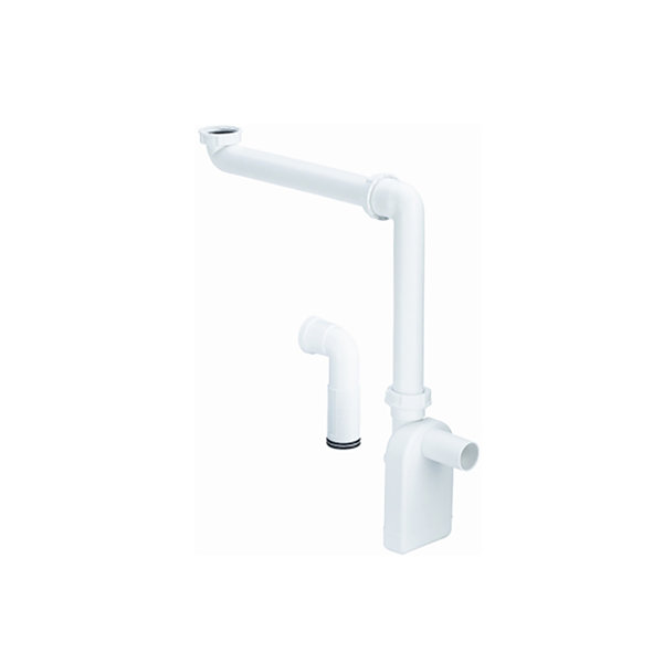 Running Space-saving siphon with telescopic connection pipe
