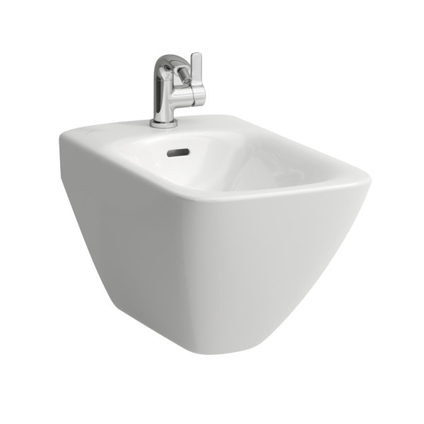 Laufen Palace wall-mounted bidet, 1 tap hole, angle valves inside, 560x360mm, white, H8307010003021