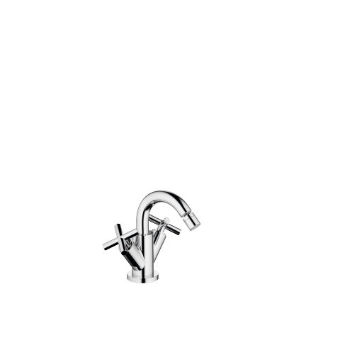 Dornbracht Tara bidet single-hole mixer, with pop-up waste, projection 124 mm, 24510892