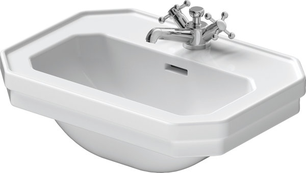 Duravit 1930 Handwaschbecken, 50x36,5cm, mit Überlauf, 1 Hahnloch