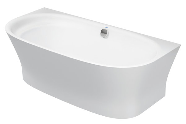 Duravit Cape Cod bathtub pre-wall version, with one sloping back, 190,0 x 90,0 cm, seamless cover, w...