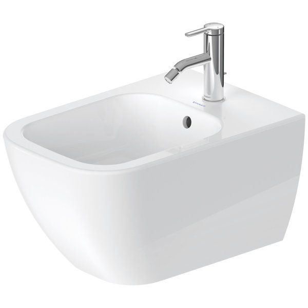 Duravit Wand-Bidet Happy D.2 54cm mit Überlauf, mit Hahnlochbank, 1 Hahnloch