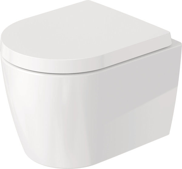 Duravit ME by Starck wall-hung WC, rimless, wash-out, Durafix included, 370 x 480mm, Compact