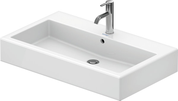 Duravit Vero 800mm washbasin, with overflow, with tap hole bench, 1 tap hole