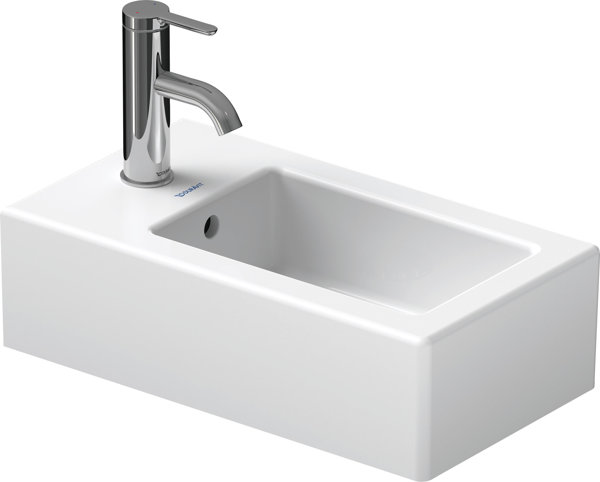 Duravit Vero hand basin 25 cm, with overflow, with tap hole bench, 1 tap hole, white