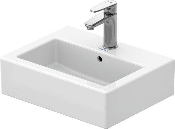 Duravit Handwaschbecken Vero 45cm, mit Überlauf, mit Hahnlochbank, mit Hahnloch