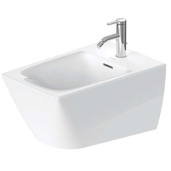 Duravit Viu wall-mounted bidet 229215, 370x570 mm, with overflow, with tap hole bench