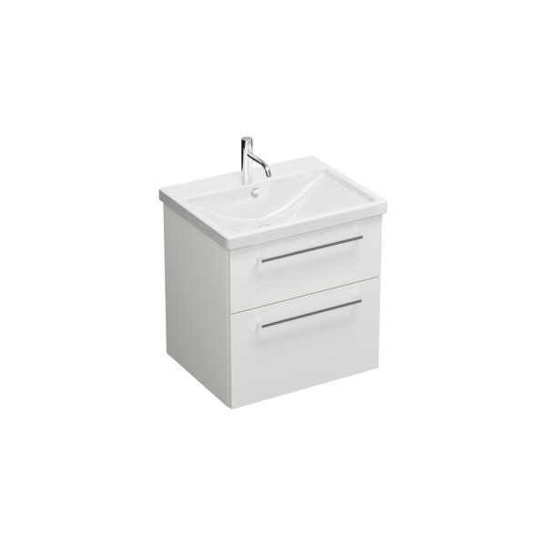 Burgbad Eqio ceramic washbasin including vanity unit SEYQ063, width 630 mm