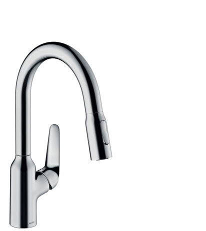 Hansgrohe Focus M42 single lever kitchen mixer 180, pull-out shower, 2jet
