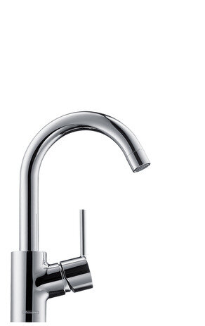 Hansgrohe Talis S single-lever basin mixer, pop-up waste, 360° swivel spout, 145mm projection