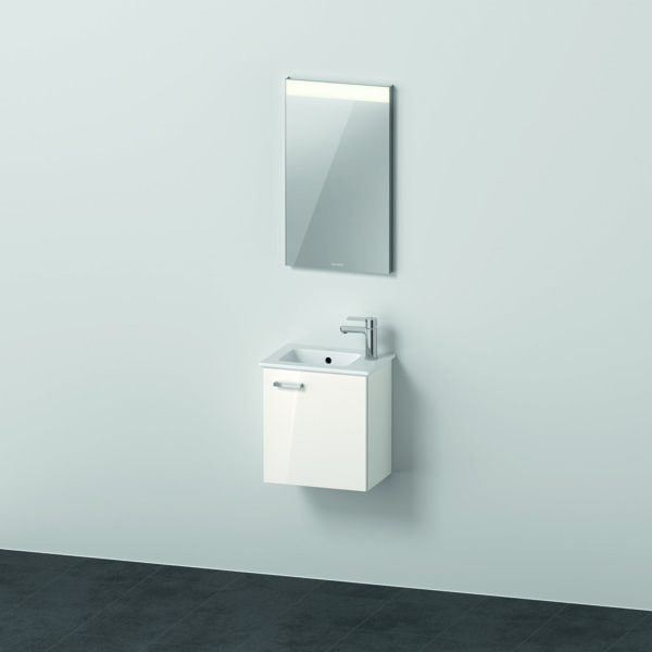 Duravit Xbase, wall-mounted furniture set, with LED mirror, washbasin ...